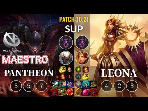 VG Maestro Pantheon vs Leona Sup - KR Patch 10.21