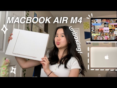 MACBOOK AIR *M4* UNBOXING 💻✨ unbox, setup & tour
