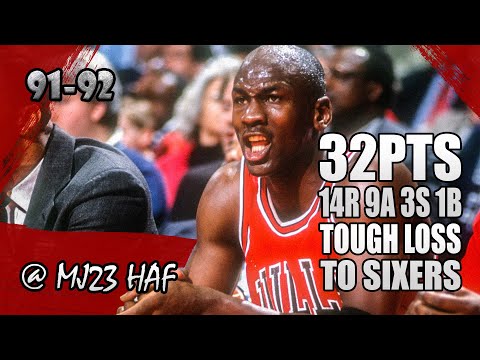 Michael Jordan Highlights vs 76ers (1991.12.07) - 32pts, Tough Loss!