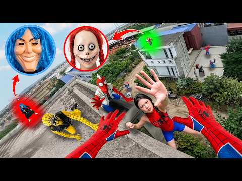 7 SPIDERMAN Vs SMILING WOMAN REAL LIFE ESCAPE 601.0 (Horror Parkour Pov Short) | Epic POV