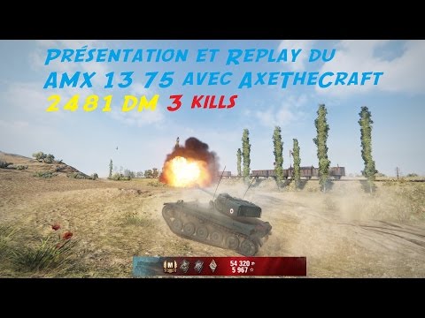 World of Tanks | HD | AMX 13 75 | Steppes | 3 kills | 2481 DMG | 1326 XP | 9.15