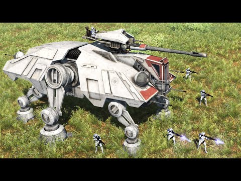 BATTLE OF NABOO: Clone Troopers vs CIS Battle Droids - Men of War: Star Wars Mod