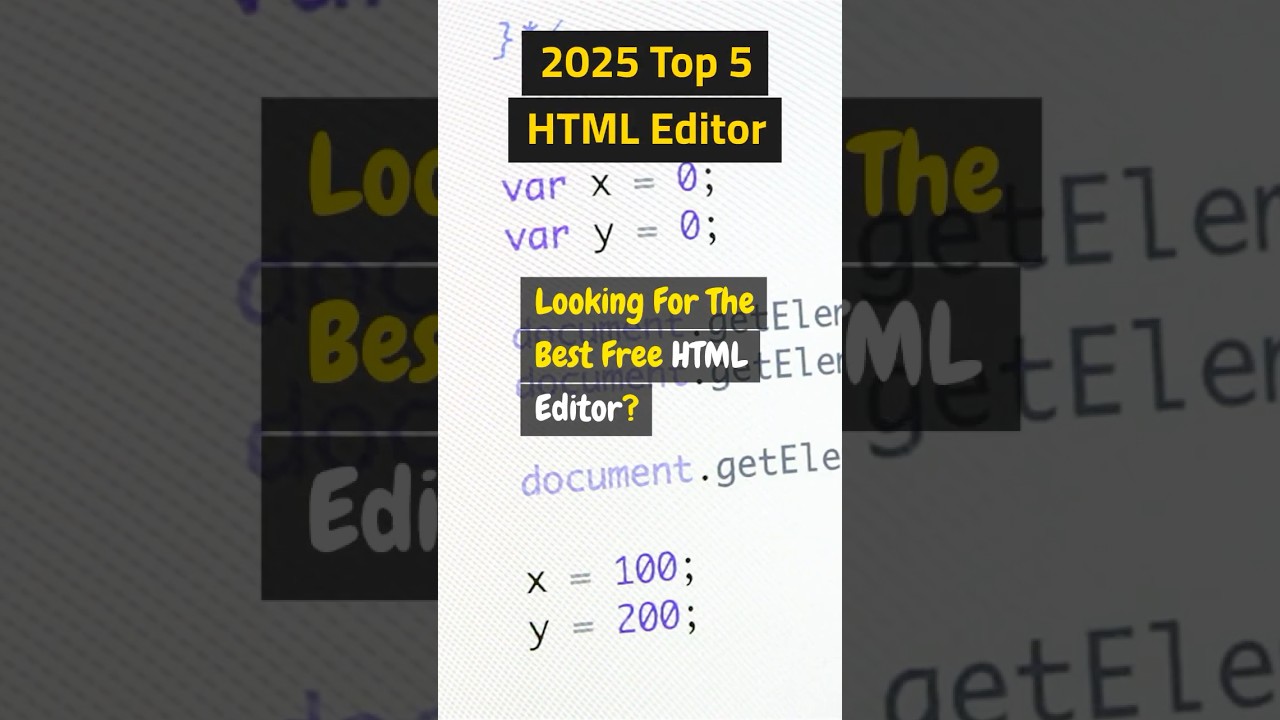 2025 Top 5 Free HTML Editor