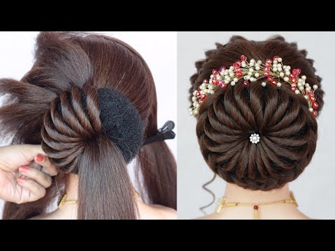 elegant juda hairstyle for women | hairstyle for saree...