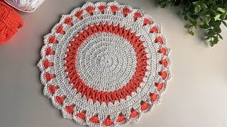 Super easy crochet doily tutorial,step by step guide for beginners