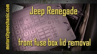 2015 Jeep Renegade front fuse box lid removal