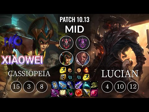 DMO Xiaowei Cassiopeia vs Lucian Mid - KR Patch 10.13