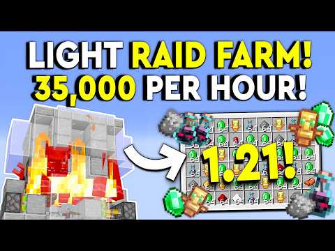 BEST LIGHT RAID FARM 1.21 Minecraft Tutorial - NEW! - 35,000/HR!