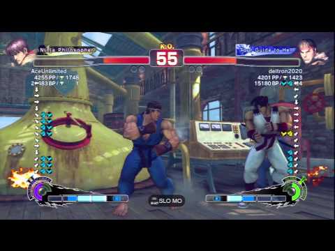AceUnlimited [Guy] Vs deltron2020 [Ryu] SSF4 AE Online Ranked Matches - PSN