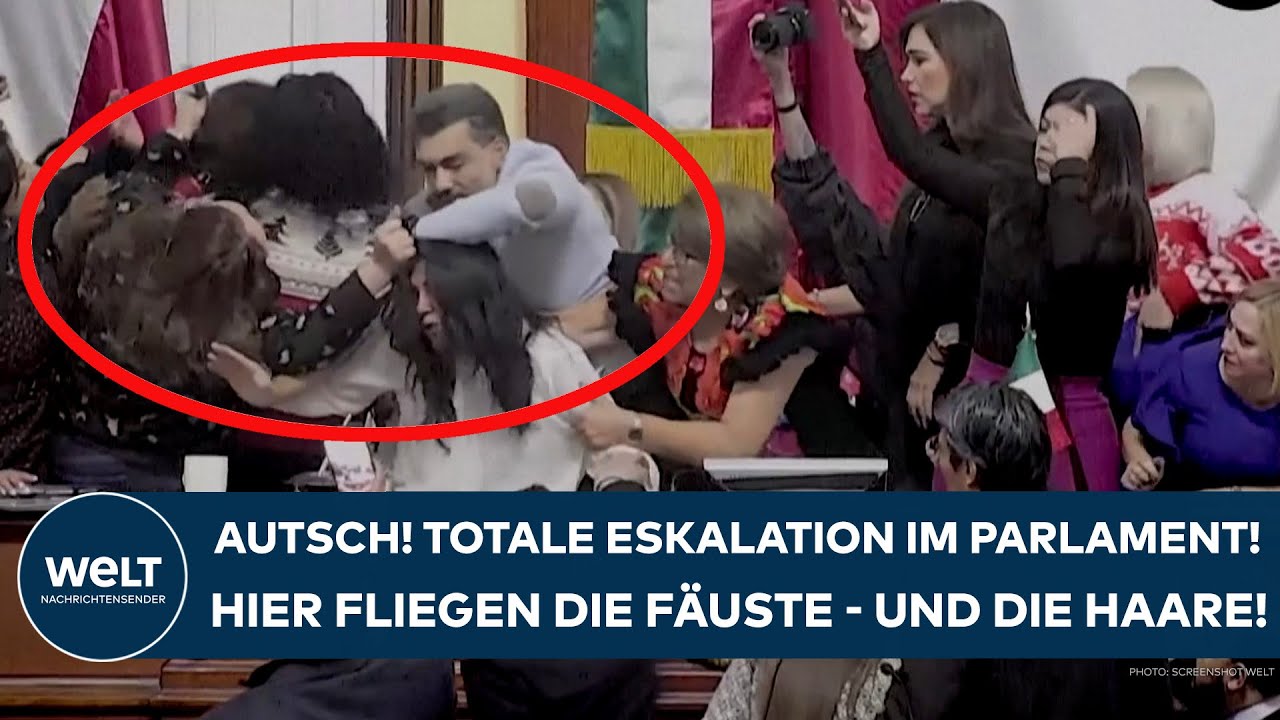 MEXIKO: AUTSCH! Totale Eskalation im Parlament! Hier fliegen die Fäuste - und Haare!