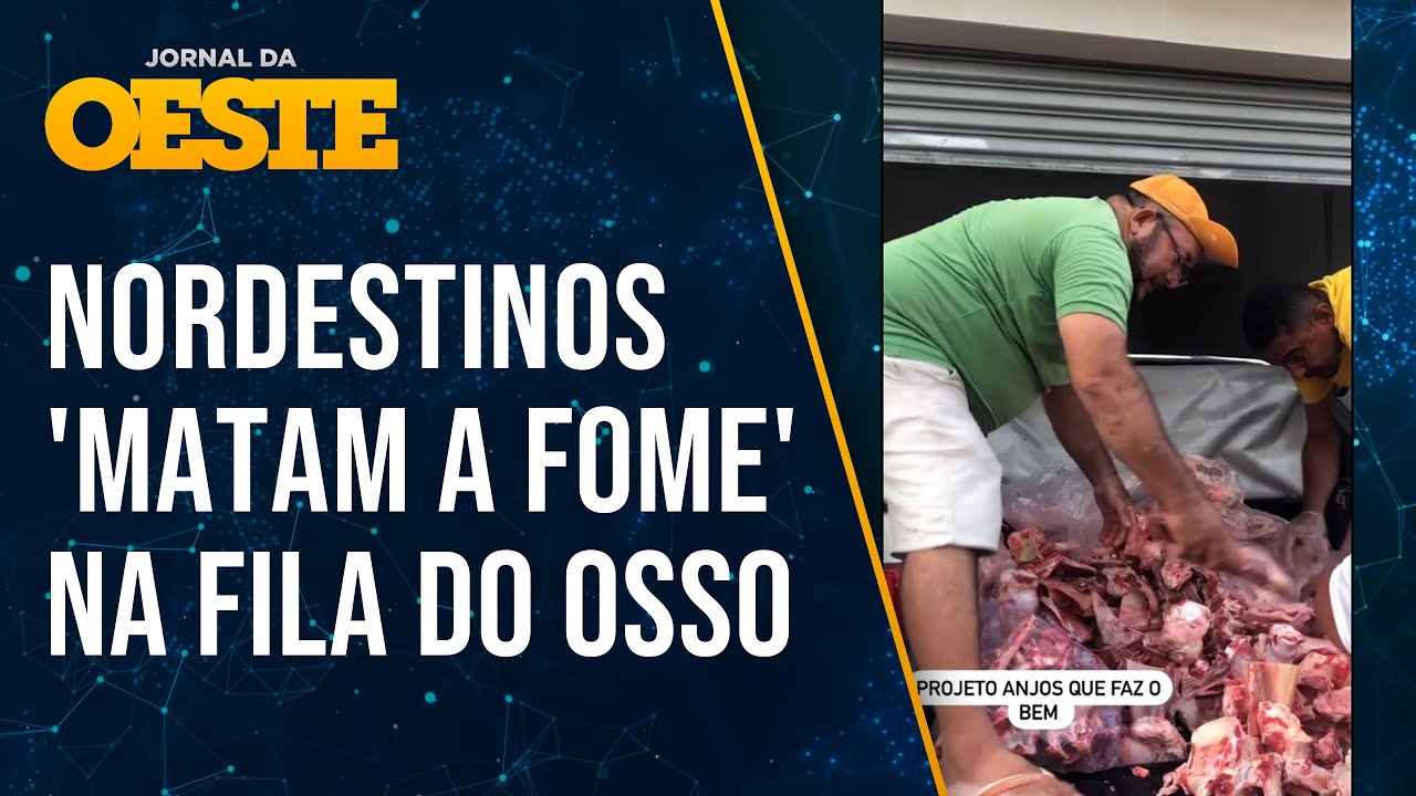 Fila do osso em Fortaleza reúne multidão na esperança de matar a fome