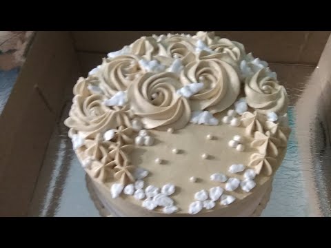 Simple whipping cream cake decoration design no1 by Deval's kitchen Deval joshi