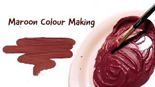 Maroon Colour Making | How to make Maroon Colour | Acrylic Colour Mixing | Almin Creatives