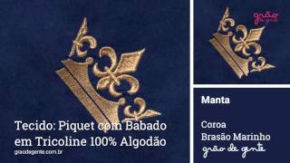 Manta Coroa Brasão Marinho | Ref: 53310