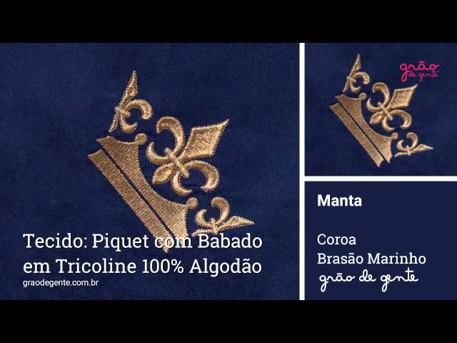 Manta Coroa Brasão Marinho | Ref: 53310