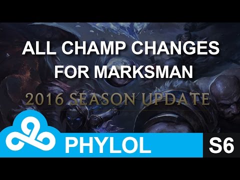 Season 6 Marksman / ADC ALL CHAMPION CHANGES