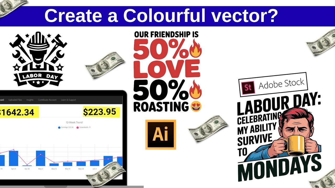 How to Sell AI Icons on Adobe Stock | Make Money with Vector AI Icons | Create Colorful Vectors