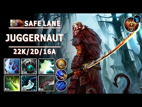 Juggernaut Safe Lane Carry | 7.32b | Pos 1 Jugg Play | Dota 2 Immortal Gameplay