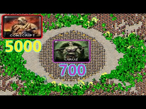 Virus surrounded by Conscripts - Same Cost - Red Alert 2