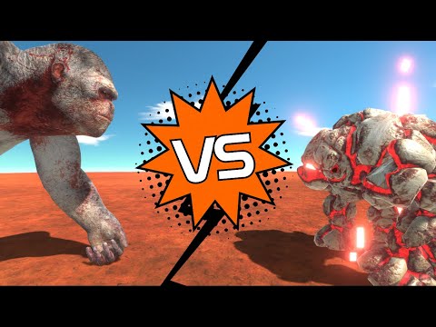 King Kong vs Lava Golem | Animal Revolt Battle Simulator