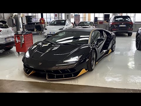 Lamborghini Centenario start up, sound and driving!