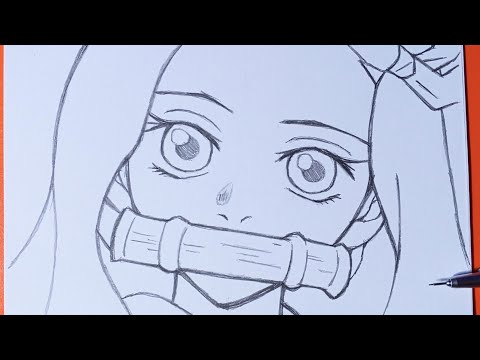 How to draw Nezuko in 10 minutes - Demon slayer (step by step