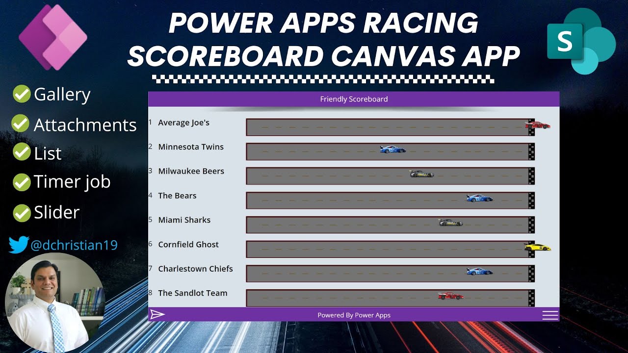 Power Apps Racing Scoreboard Canvas App