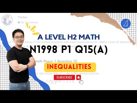 💡 Inequalities💡:  A Level H2 Math 1998 Paper 1 Q15 (a)