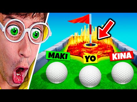 99% IMPOSSIBLE ⛔ TROLL HOLE vs BROTHER and GIRL 😂⛳! (Golf it) - TEKENDO