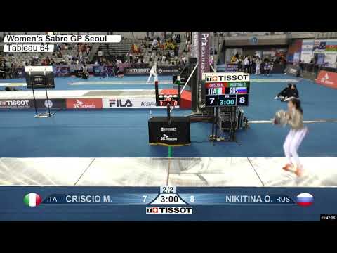 2019 468 T64 26 F S Individual Seoul KOR GP RED CRISCIO ITA vs NIKITINA RUS