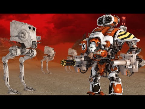 1 Imperial Knight (Warhammer 40K) vs 10 AT-ST (Star Wars) | Cinematic Battle
