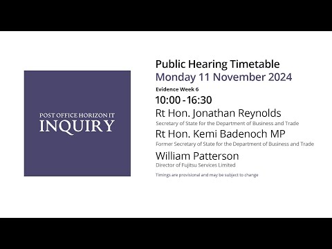 Jonathan Reynolds MP - Kemi Badenoch MP - Day 196 AM - 11 Nov 2024 - Post Office Horizon IT Inquiry