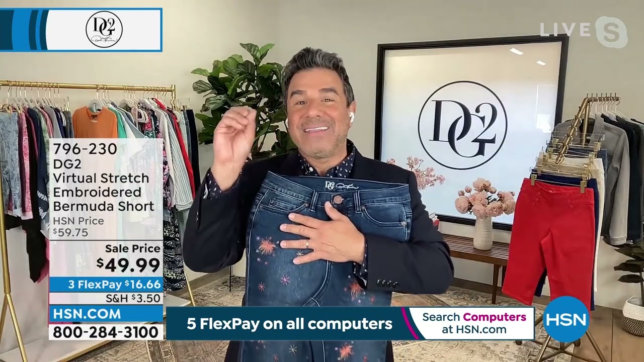 DG2 by Diane Gilman Virtual Stretch Embroidered Bermuda ...