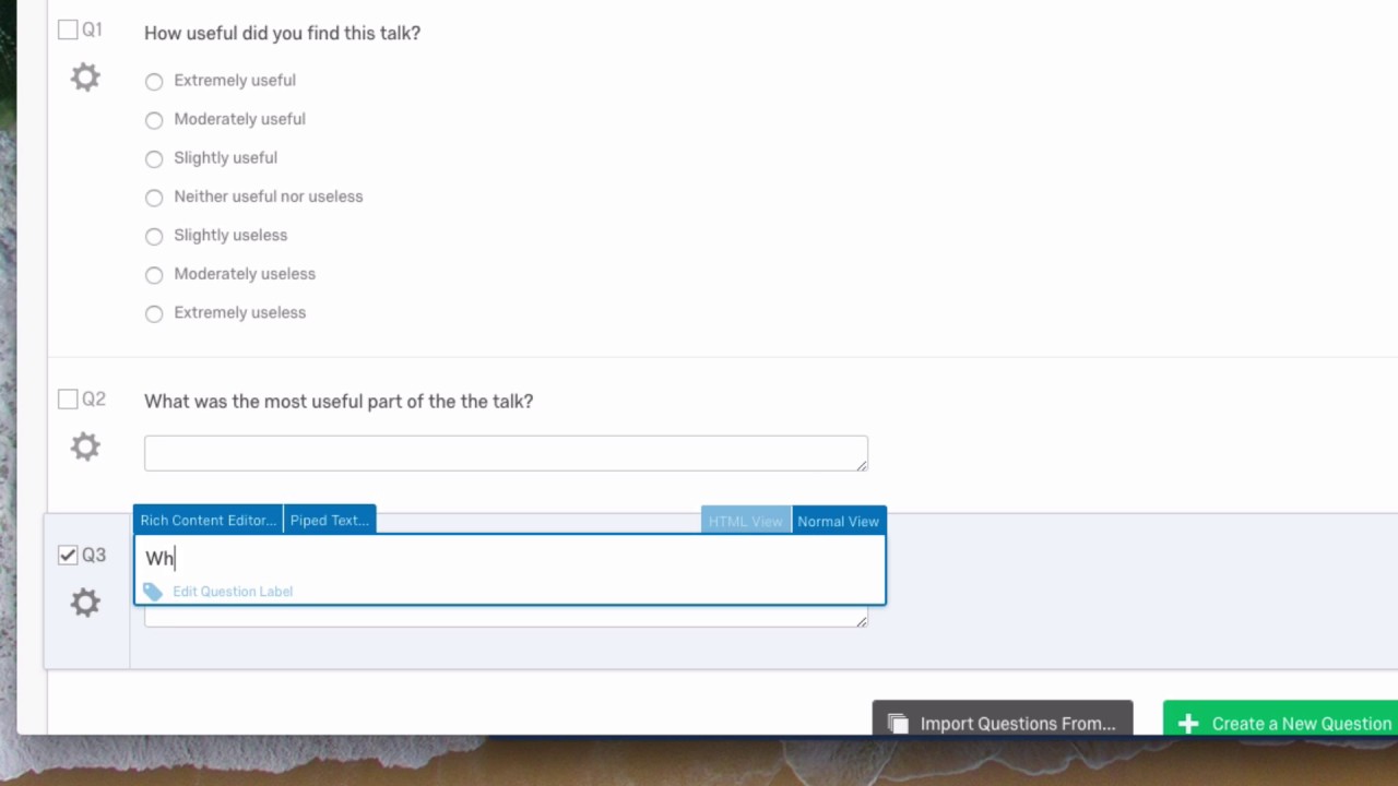 Using Qualtrics to Get Feedback on Talks