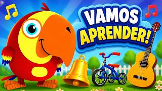 Aprenda veículos, jogos e Instrumentos Musicais com o Larry | Vocabulário para Crianças | BabyFirst
