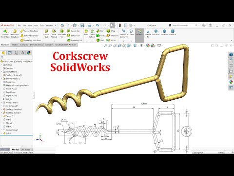Corkscrew Modeling SolidWorks Tutorial
