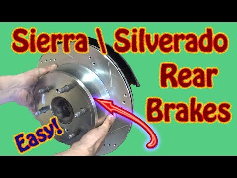 How to Replace Rear Brake Pads and Rotors On a GMC Sierra \\\\ Chevy Silverado Power Stop Installation
