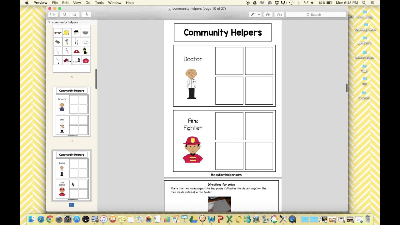 Product Preview -  Community Helper File Folders
