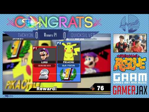 Jax Smash Weekly 1/12 - Quiksilver(Luigi) Vs BxA Tachyon(Pikachu) - Wii U Winners R4