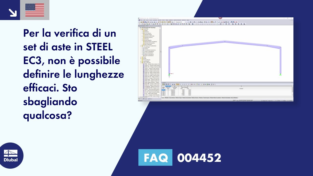 [IT] FAQ 004452 | Per il progetto di un set di aste in STEEL EC3, non posso definire lunghezze efficaci...