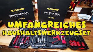 ALEAPOW 89-tlg Haushalts Werkzeugkoffer und Universal Werkzeugset