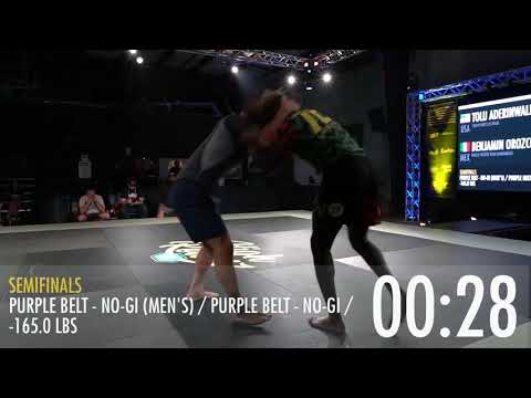 SEMIFINAL: Tolu Aderinwale vs Benjamin Orozco - High Rollerz Open Men's Purple Belt No-Gi (-165 lb)