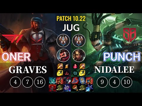T1 Oner Graves vs SB Punch Nidalee Jungle - KR Patch 10.22