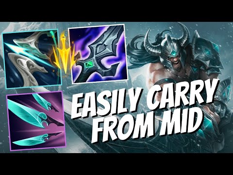 TRYNDAMERE MID IS UNKILLABLE! 1v9 Season 12 League of Legends