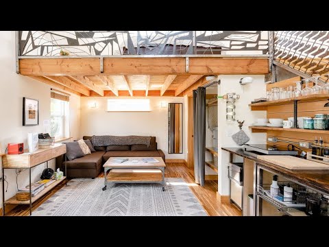 Amazing Unique Custom-built Tiny Home with Lemon Door and Micro-Loft Surrounded by Gardens