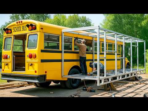 This man transforms an old school bus into an ultra-luxury motorhome! The entire process!