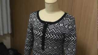 同時編み込みセーター出来上がり