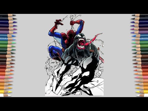 SPIDER- MAN KILL VENOM Coloring Page | Sleeping Till Noon - Light It Up - Bow and Arrow