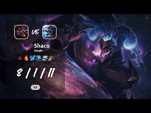 Shaco Jungle vs Talon - KR Master Patch 13.10
