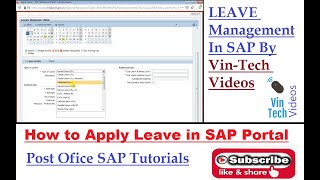 How to Apply Leave in SAP Employee Portal | Leave in SAP | Vin Tech Videos